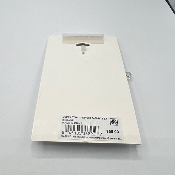 Unwritten Pave & Initial Disc Bangle Bracelet in Silver-Tone MSRP $55 NWT - Picture 4 of 4